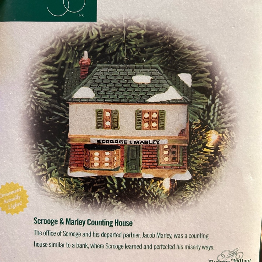 Department 56 Scrooge & Marley House Ornament - Green and White